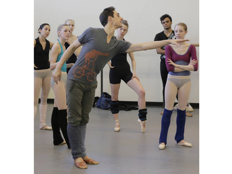 Justin Peck rehearsing with New York City Ballet