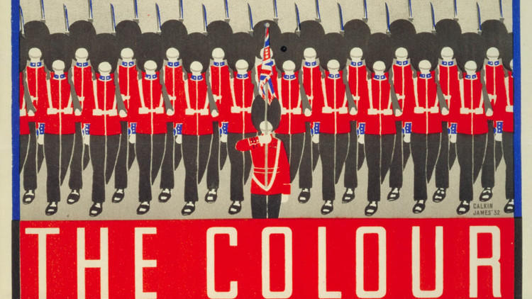 Trooping the Colour ('Trooping the Colour', 1932, by Margaret Calkin James, © London Transport Museum)