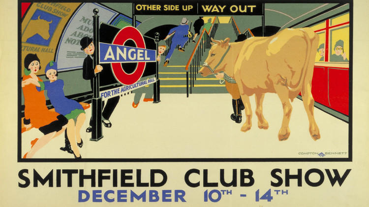 Smithfield Club Show ('Smithfield Club Show', 1928, by Compton Bennett, © London Transport Museum)