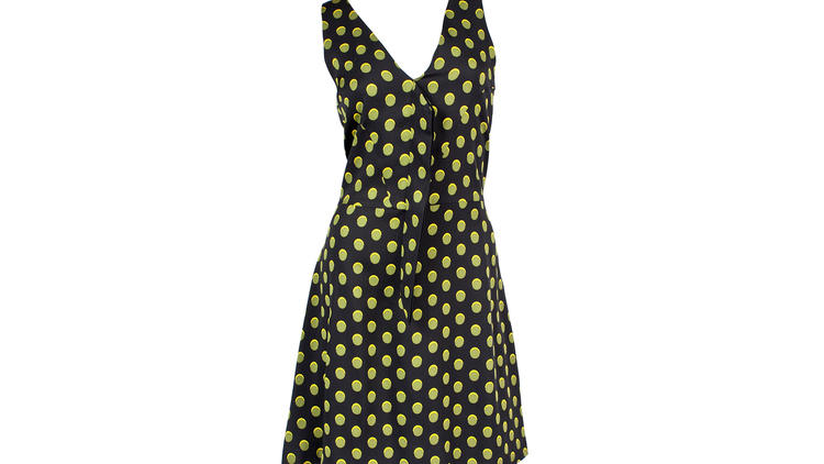 Cynthia Rowley V-neck polka dot dress, $375