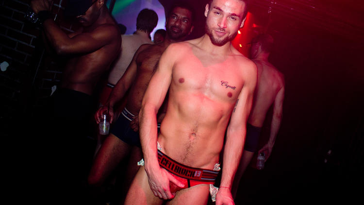 Dworld Underwear Party at Rebel slide show NSFW