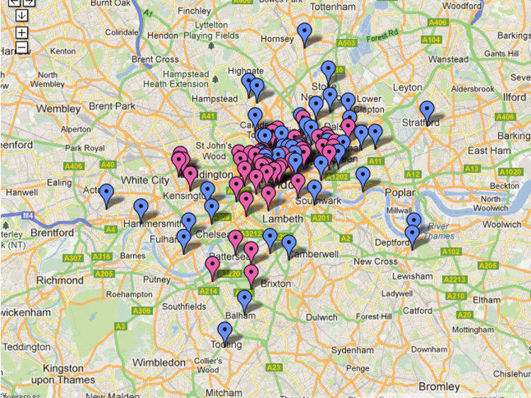 Map of London's best bars and pubs