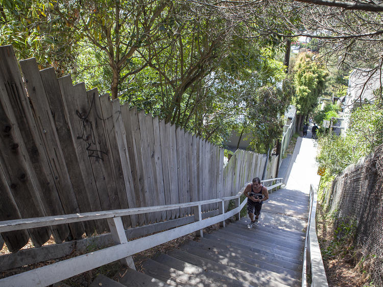 Work out with an outdoor stair climb