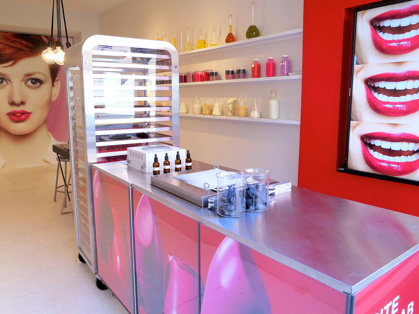 At a beauty supply store in NYC, find makeup, soaps and scents