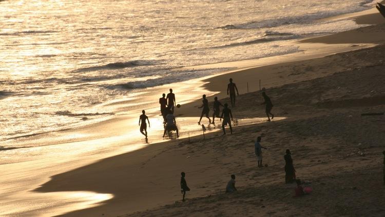 Football on the beach in Accra