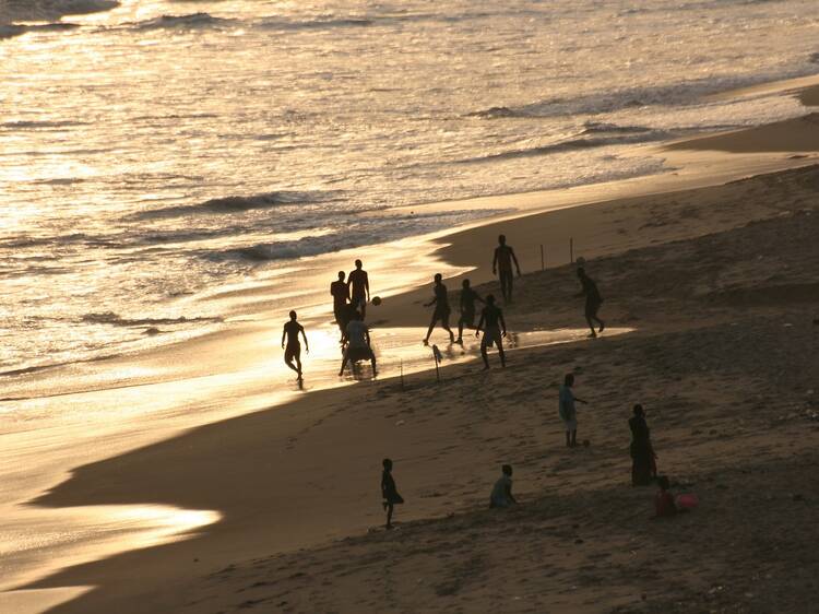 Football on the beach in Accra