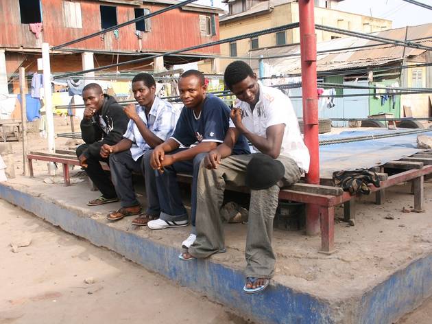 Boxers in Jamestown Boxers in Jamestown, boxing school, Accra, Ghana
