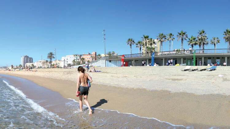 Women's self-defence class at the beach