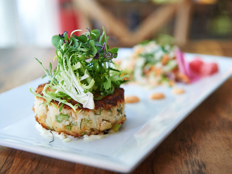 Crab cake at the Grange Bar & Eatery