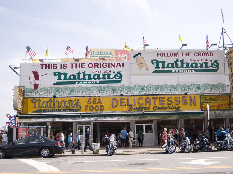 Order a hot dog at what is (probably) the first hot dog stand