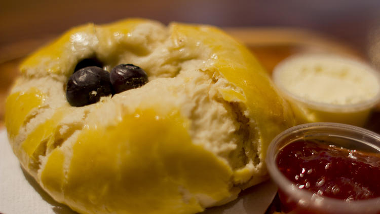 Blueberry scone at Bricks & Scones