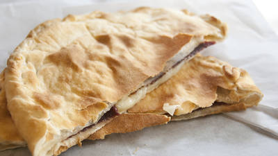 Basterma and cheese wowshi at Bella Pita