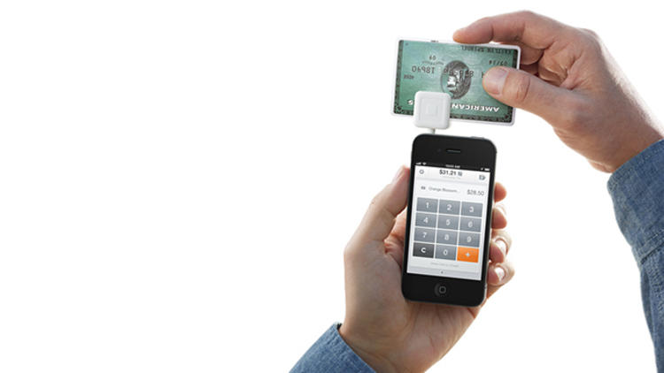 Square's plug-in card reader accepts credit cards anywhere