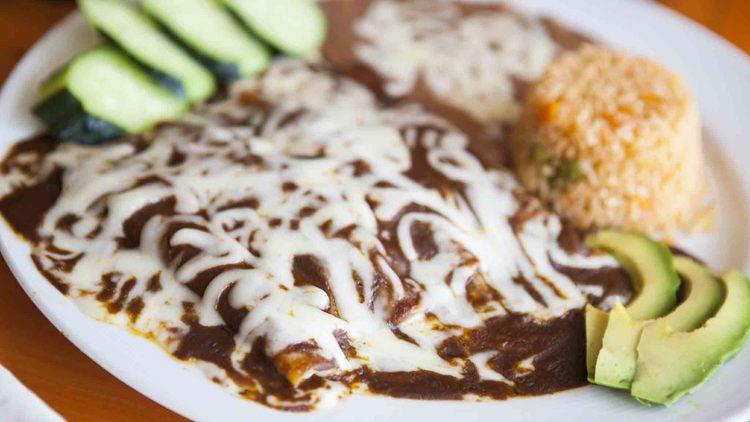 Enchiladas poblanos at Mariscos Maria's