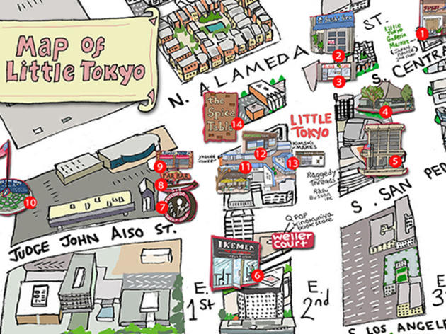 Little Tokyo Los Angeles Map Little Tokyo's best attractions and restaurants (map)