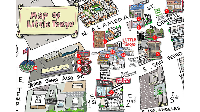 Little Tokyo S Best Attractions And Restaurants Map