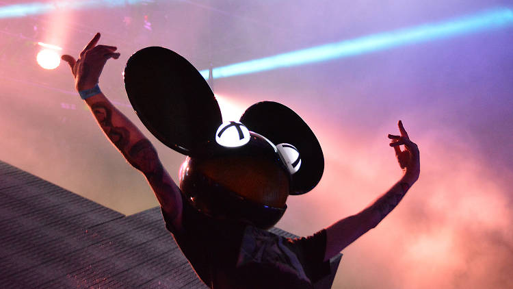 Deadmau5 performs a DJ set at the 2013 Made in America Festival in Philadelphia on August 31, 2013.