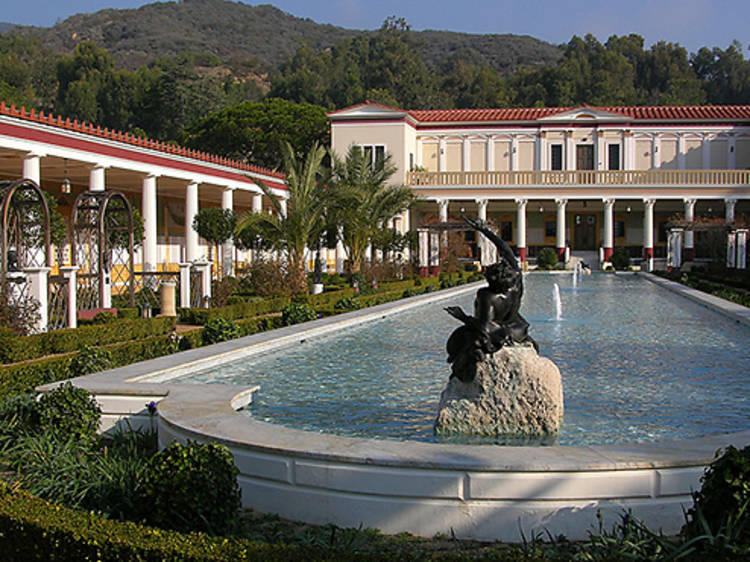 Examine antiquities at the luxurious Getty Villa