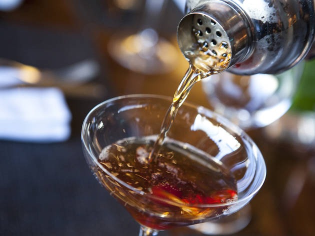 Barrel-aged Manhattan at The Blvd