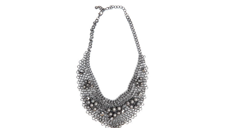 Niquea.D mesh bib necklace, $50