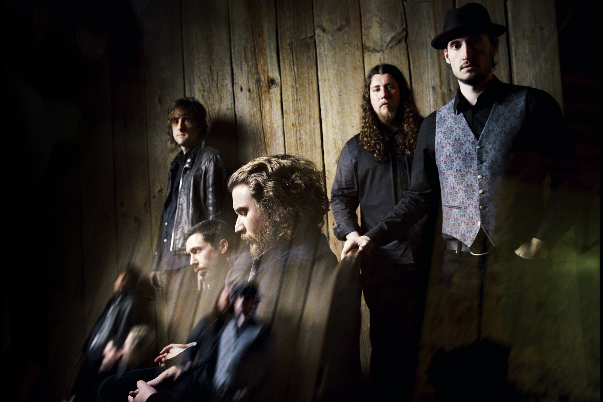 The photo my be. My morning jacket at dawn. my morning jacket. the unruly band. out of focus band.