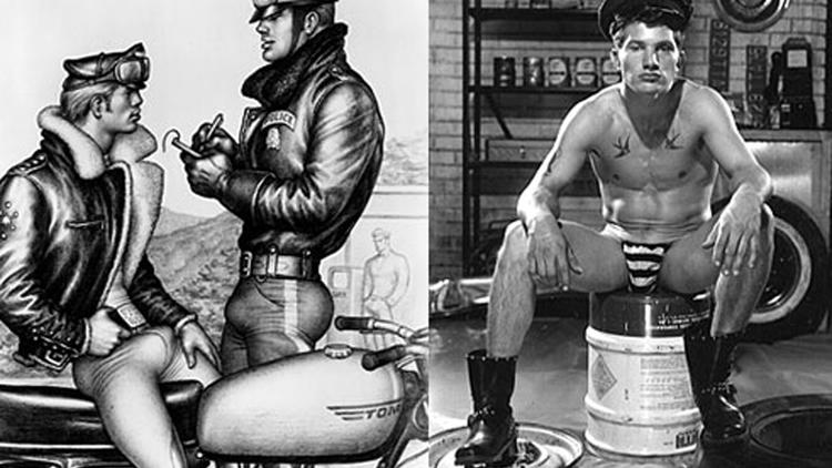 Bob Mizer's cover of Physique Pictorial and photograph by Tom of Finland 