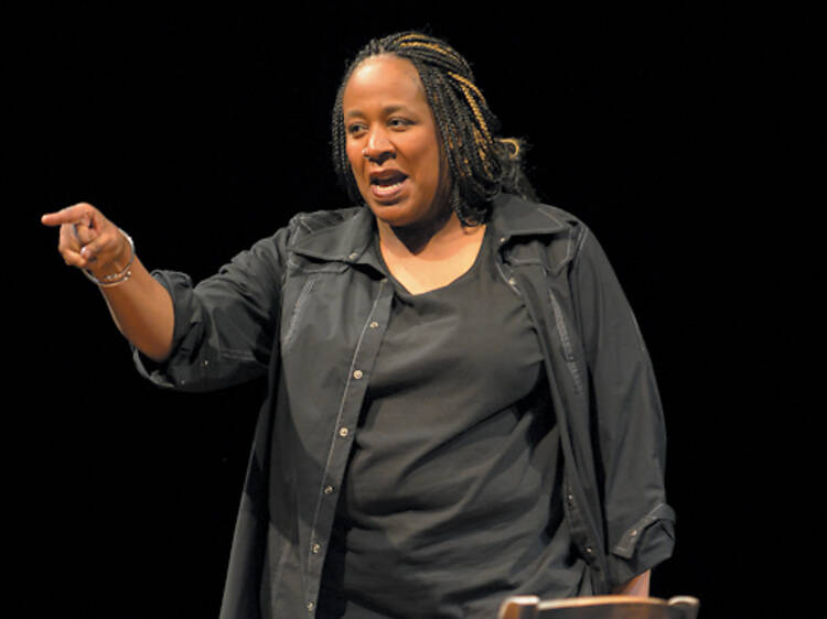 Dael Orlandersmith in Black N Blue Boys/Broken Men at Goodman Theatre