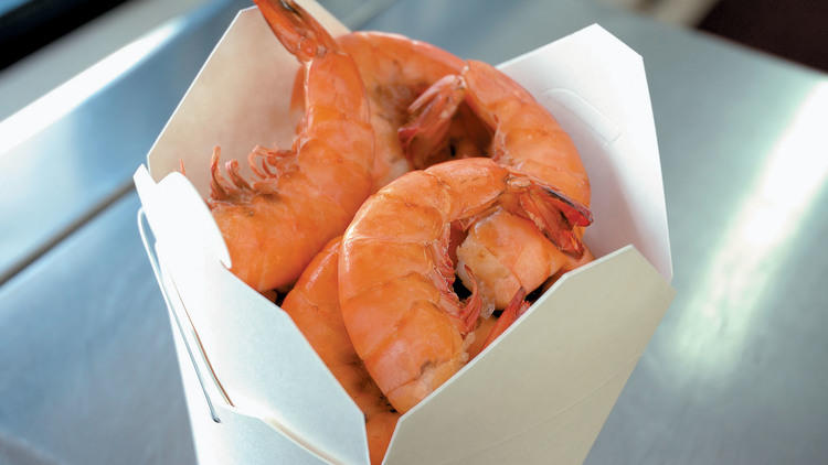 a box of smoked shrimp
