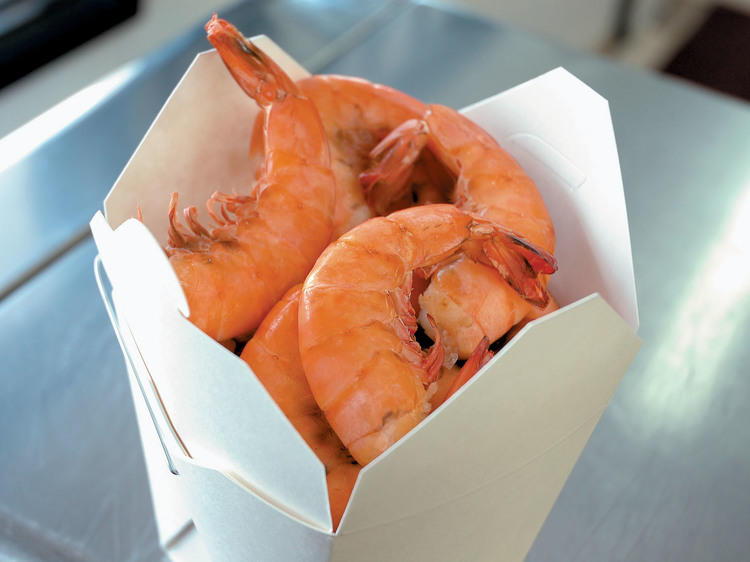 Share some smoked shrimp at Calumet Fisheries