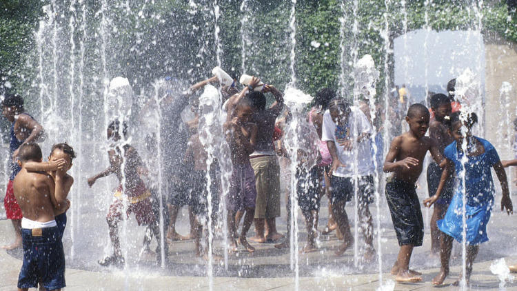 Cool off at a neighborhood splash park