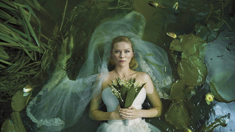 Melancholia Kirsten Dunst in a wedding dress in Melancholia