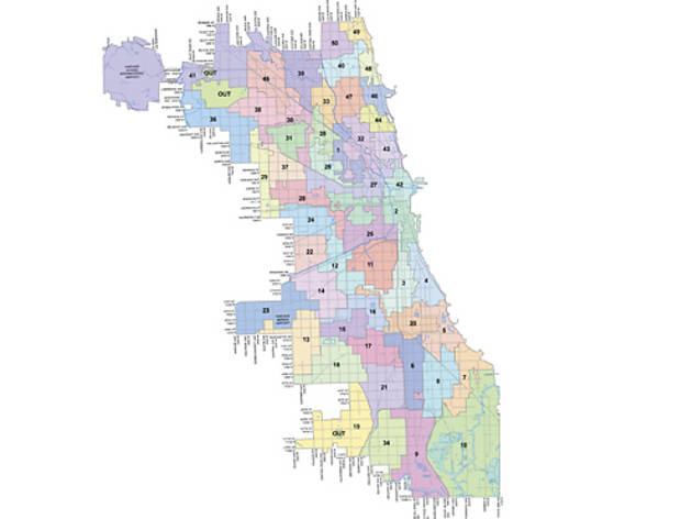 Chicago Ward Boundaries Map