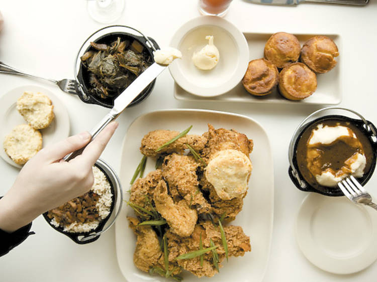 Fried chicken lunch at Big Jones in Chicago