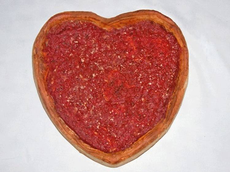 Giordano's heart-shaped pizza