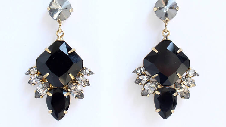 Noir glass-stone earrings, $55 (were $155)