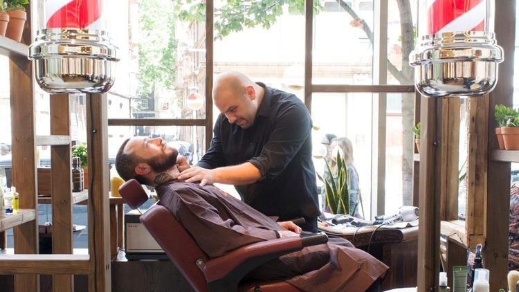 Aveda Barbershop, press image, 2013