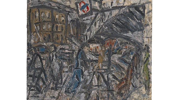 Leon Kossoff, Outside Kilburn Underground Station, 1984 