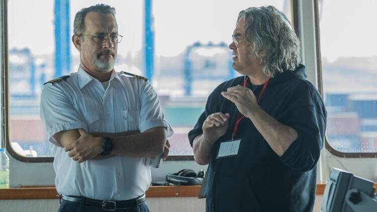 Paul Greengrass directs Tom Hanks on the set of 'Captain Phillips'