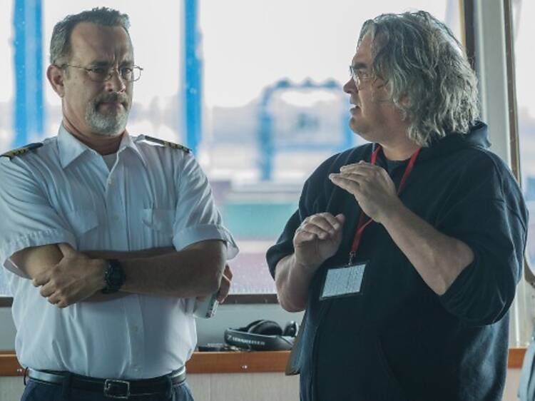 Paul Greengrass directs Tom Hanks on the set of 'Captain Phillips'