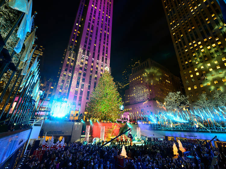 The Rockefeller Center Christmas Tree is now lit up