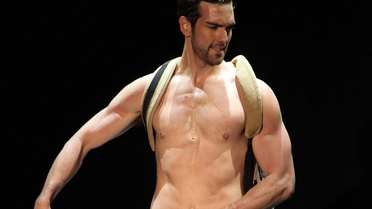 Timothy Hughes performs in Broadway Bares Winter Burlesque