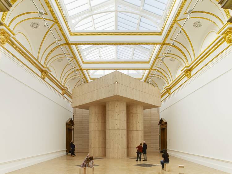 Sensing Spaces at the RA (Installation view of 'Blue Pavilion' by Pezo von Ellrichshausen.)