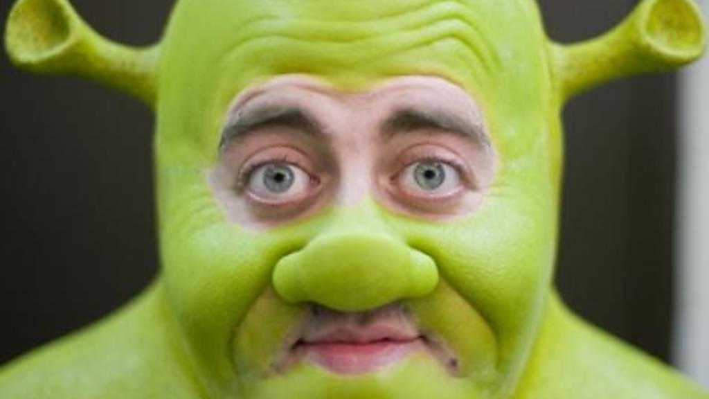 Man in the green mask