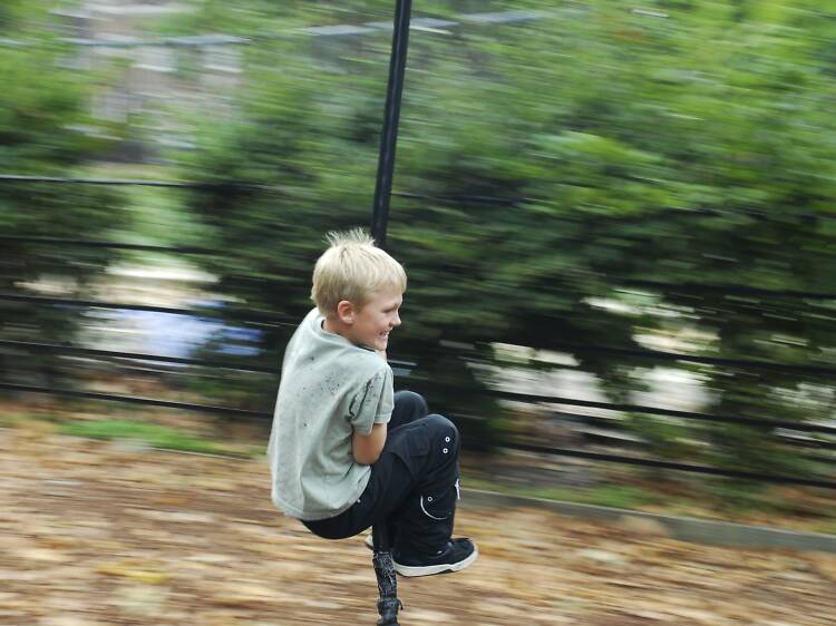 Fly down a zip wire at Coram's Fields playground