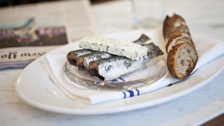 Smoked sardines at French Louie