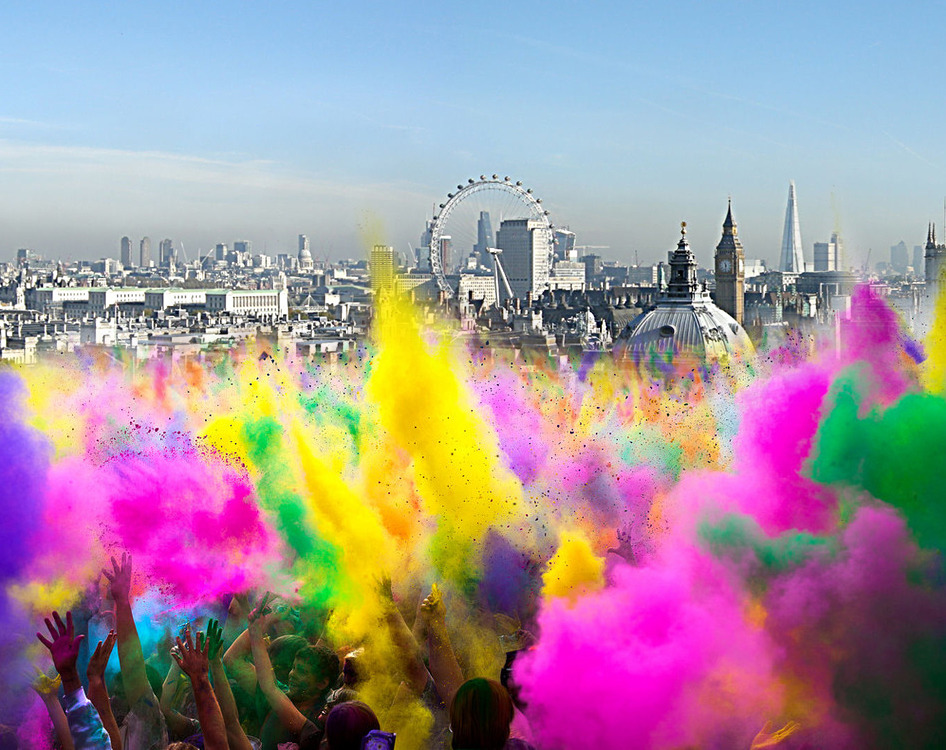 holi festival london rain