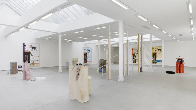 Installation view of Helen Marten at Sadie Coles