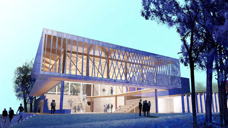 Studio Gang Architects rendering of new Writers Theatre facility