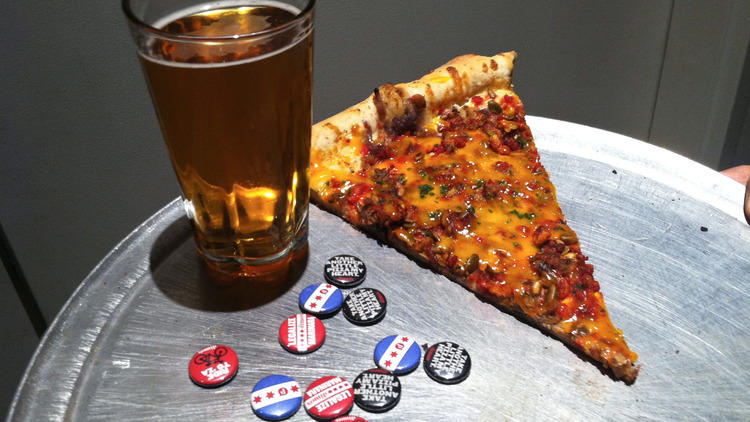 Dimo's Flamin' Hot Daenerys Slice at Revolution Brewing's C2E2 Galaxy Hero Relaunch Party