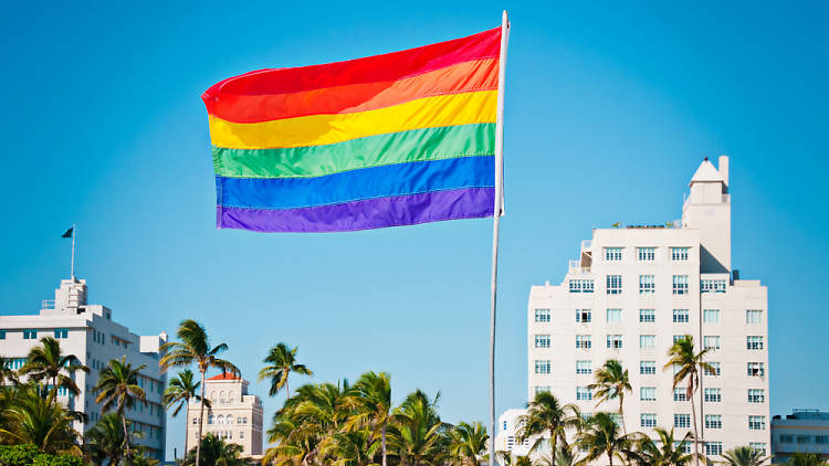 Gay pride flag, Miami Beach